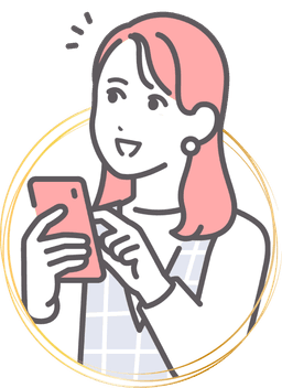 スマートフォンでレポートを確認する女性